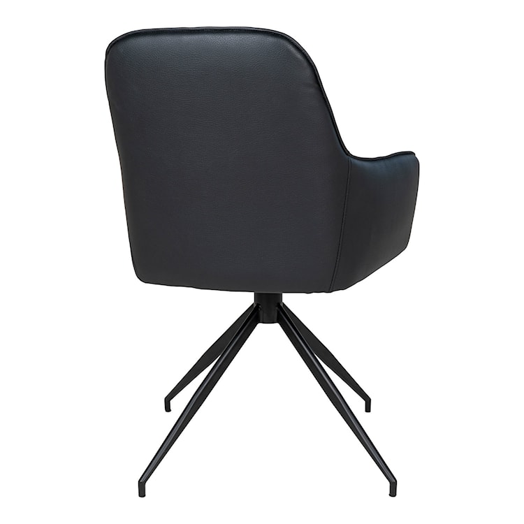 Krzesło tapicerowane Rozates czarne ze sztucznej skóry  - zdjęcie 4