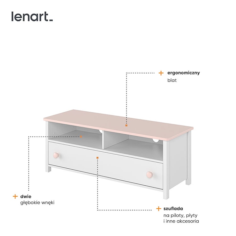 Szafka RTV Luna 120 cm z szufladą  - zdjęcie 3