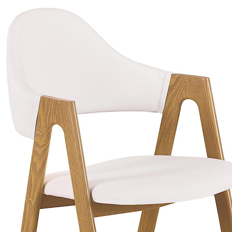 Krzesło tapicerowane Sherris białe - dąb miodowy  - zdjęcie 2