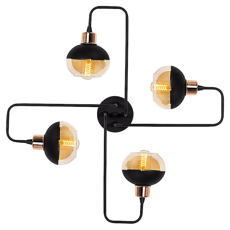 Lampa sufitowa Krisja x4 czarno-miedziana  - zdjęcie 2