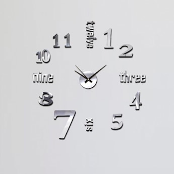 Zegar naklejany Zeaba średnica 60 cm srebrny