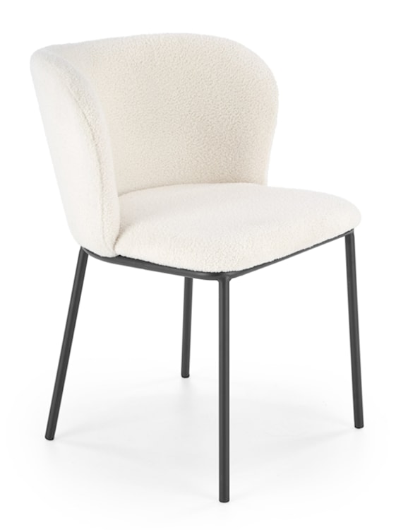 Krzesło tapicerowane Prively kremowe w tkaninie boucle  - zdjęcie 6
