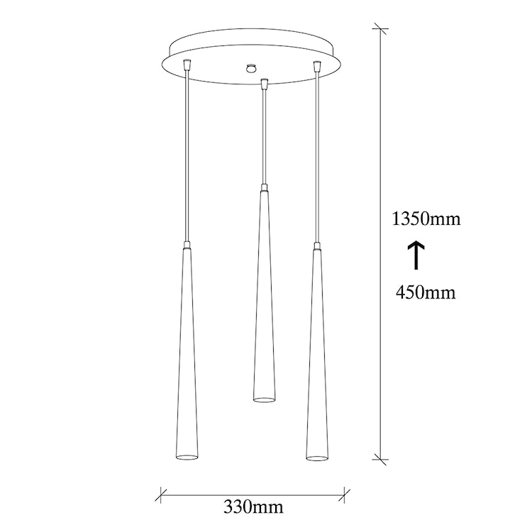 Lampa sufitowa Milibeliso x3 na okrągłej podsufitce czarna  - zdjęcie 4