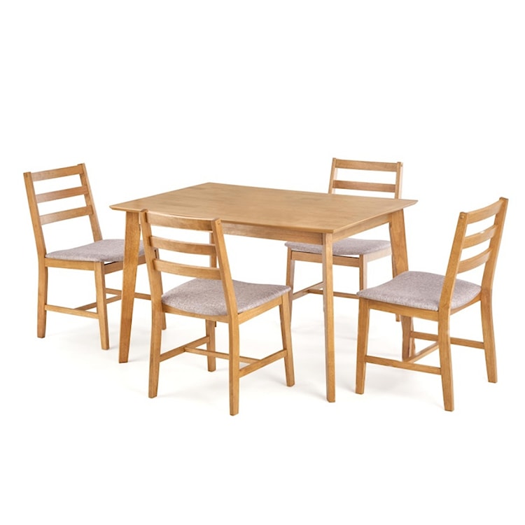 Stół z krzesłami Ques jasny dąb