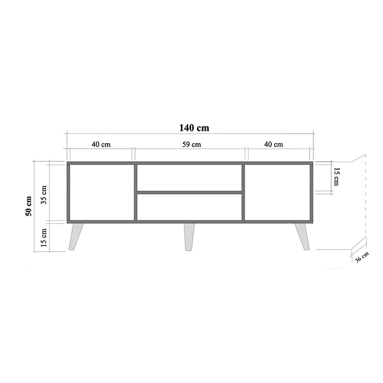 Szafka RTV Smartser 140 cm z frontami w heksy  - zdjęcie 7