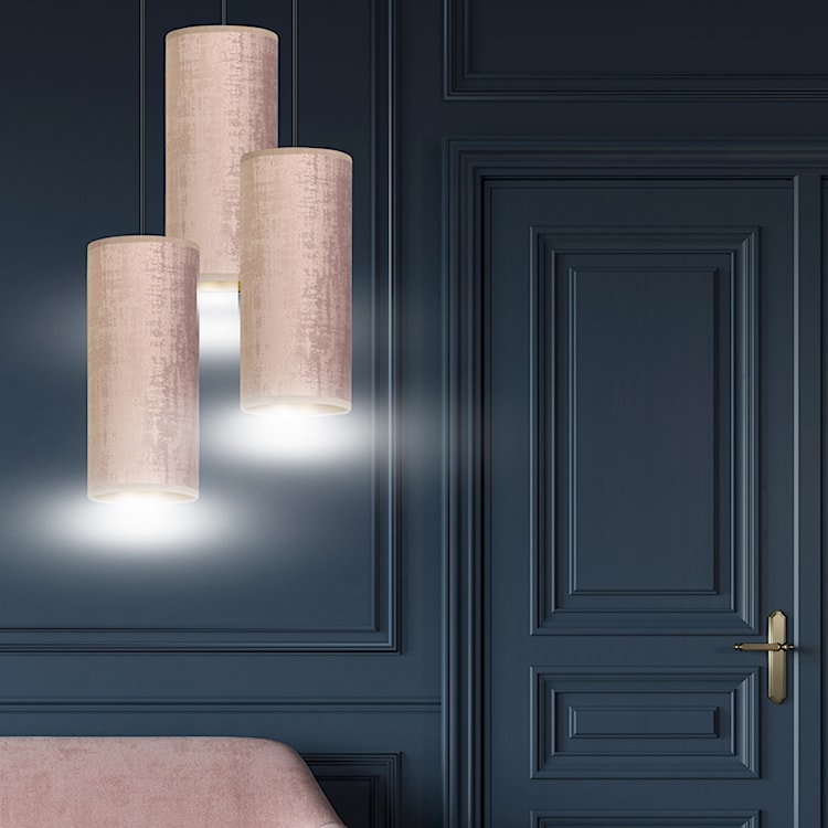 Lampa wisząca Bonett x3 asymetryczna średnica 35 cm różowa  - zdjęcie 3