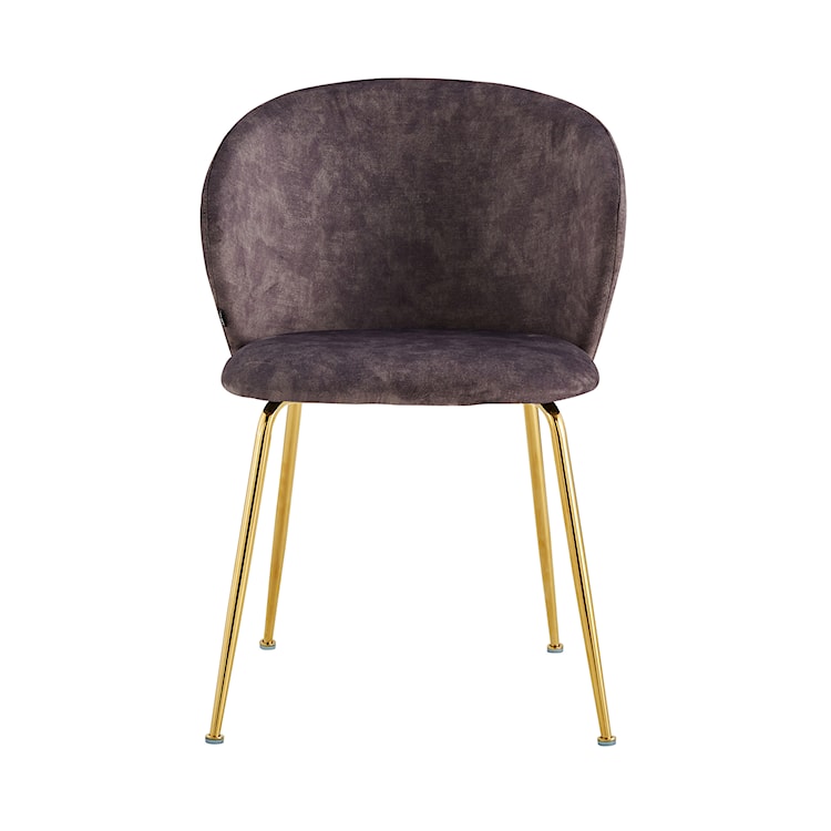 Krzesło tapicerowane Mealize w tkaninie hydrofobowej szaro-fioletowe velvet na złotych nogach  - zdjęcie 7