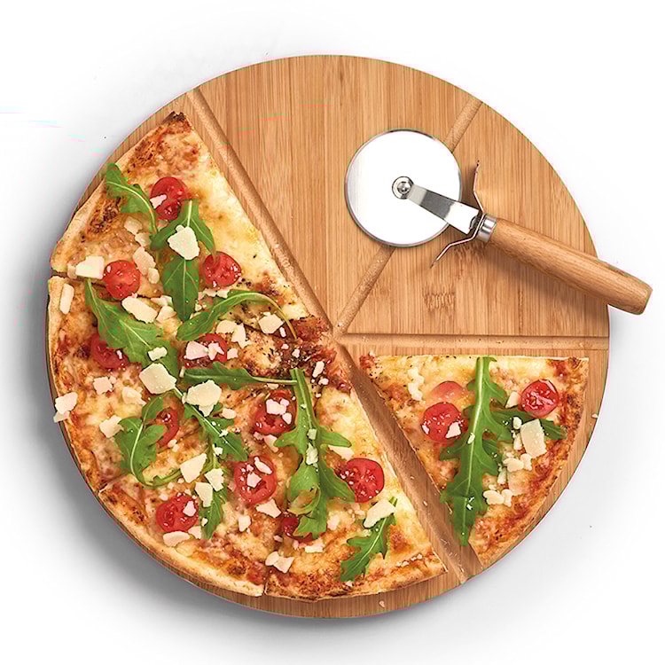 Deska i radełko do pizzy Wondle z bambusa  - zdjęcie 2