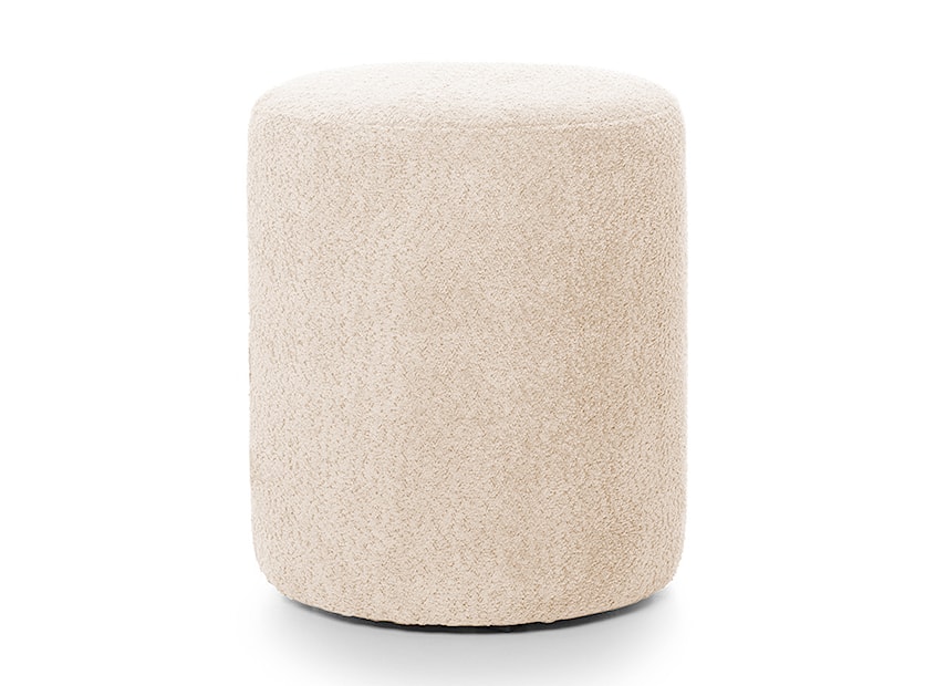 Pufa okrągła Seppio 55 cm beżowa w tkaninie boucle 