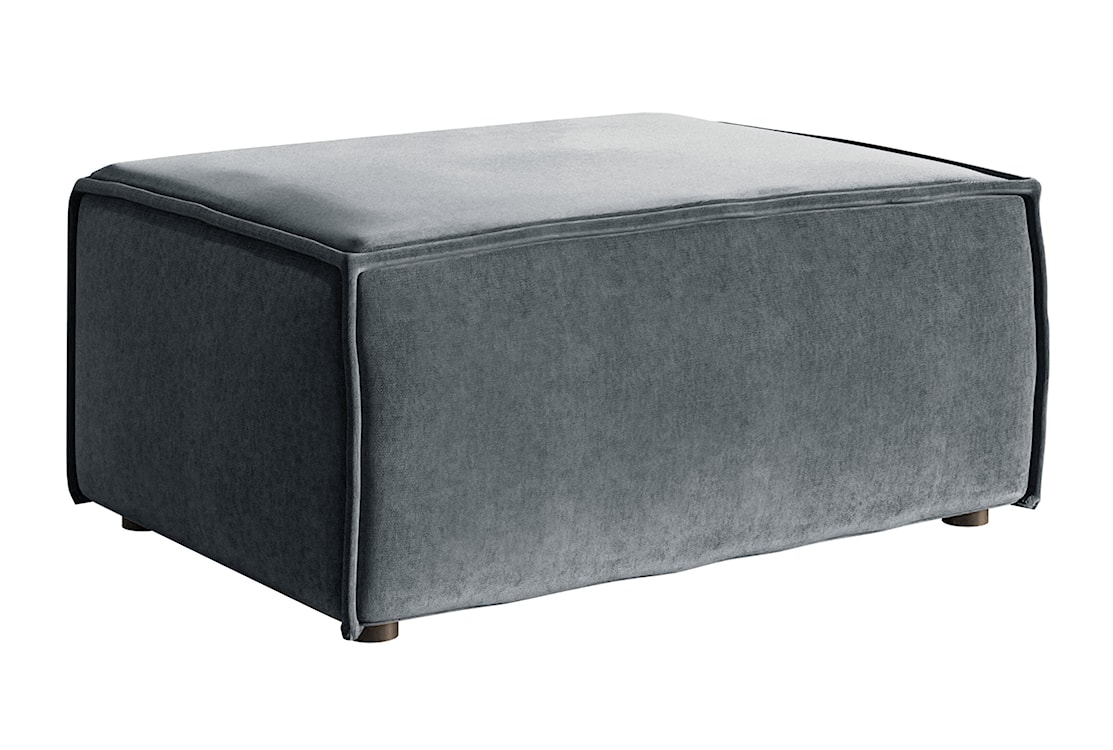 Pufa Copertino 65x90 cm szara welur hydrofobowy  - zdjęcie 3