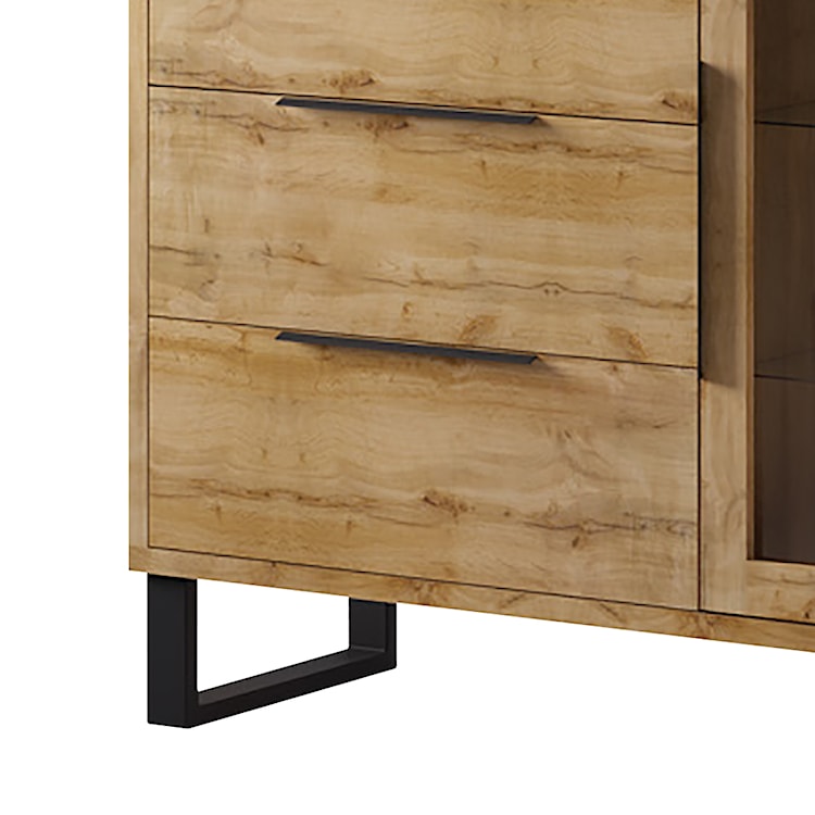 Barek Feliks trzydrzwiowy z trzema szufladami Dąb wotan  - zdjęcie 7