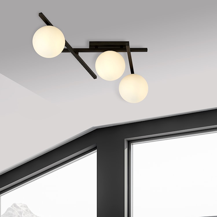 Lampa sufitowa Mohants x3 czarno-biała  - zdjęcie 4