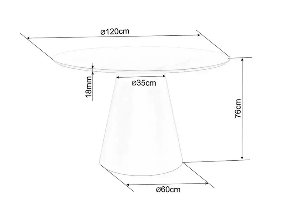 Stół do jadalni Angel okrągły blat 120 cm orzech/ czarny mat  - zdjęcie 4