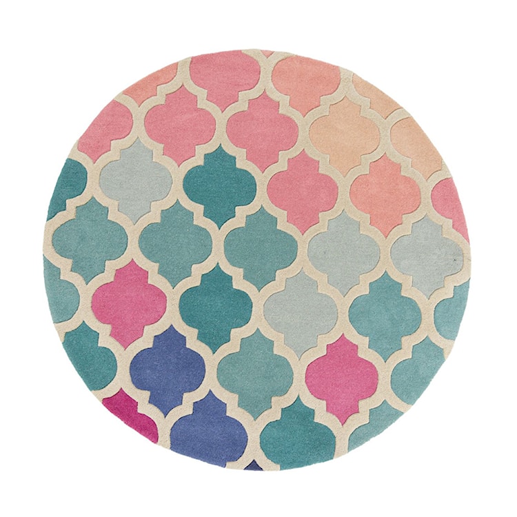 Dywan wełniany Rosella niebieski/różowy Prostokątny/120x170  - zdjęcie 4