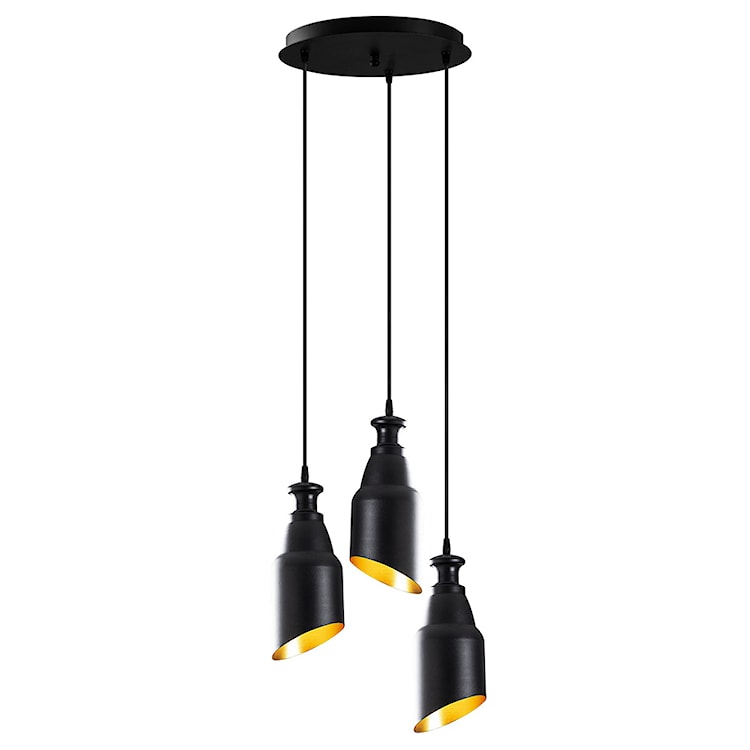 Lampa wisząca Hortensis 13 cm x3 kaskada czarna  - zdjęcie 3