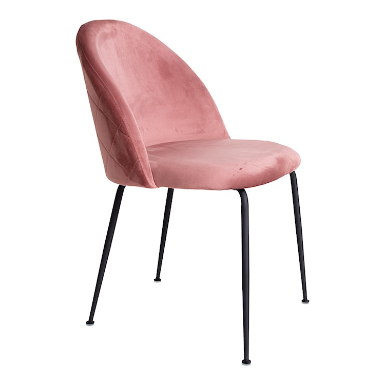 Zestaw dwóch krzeseł tapicerowanych Rallsy różowe na czarnej podstawie  - zdjęcie 4