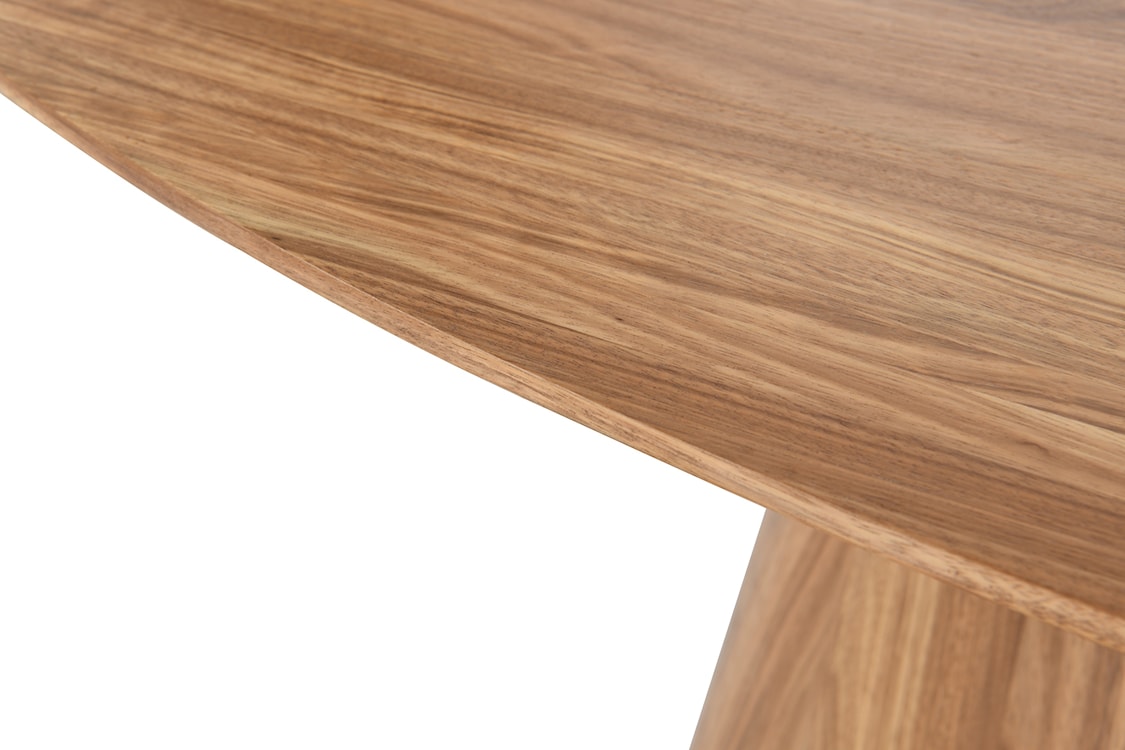 Stół do jadalni owalny Inatine 160x90 cm drewniany fornir karmelowy  - zdjęcie 6