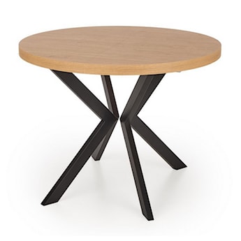 Stół rozkładany Obereler 100-250x100 cm dąb złoty/ czarny