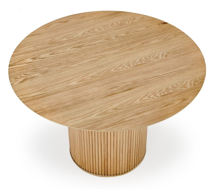 Stół okrągły Drilliver średnica 120 cm dąb naturalny/lamele  - zdjęcie 6
