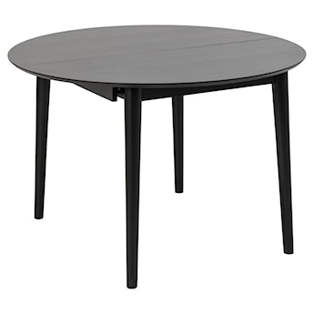 Okrągły stół do jadalni Elisma rozkładany czarny na drewnianych nogach 115-154 cm