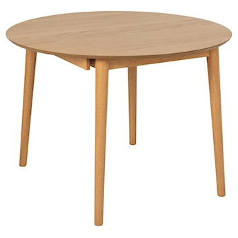 Okrągły stół do jadalni Elisma rozkładany dąb na drewnianych nogach 115-154 cm