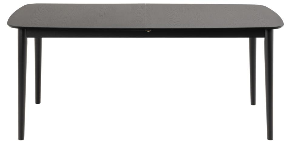 Stół do jadalni Elisma rozkładany fornir dębowy lakierowany czarny 180-219 cm   - zdjęcie 2