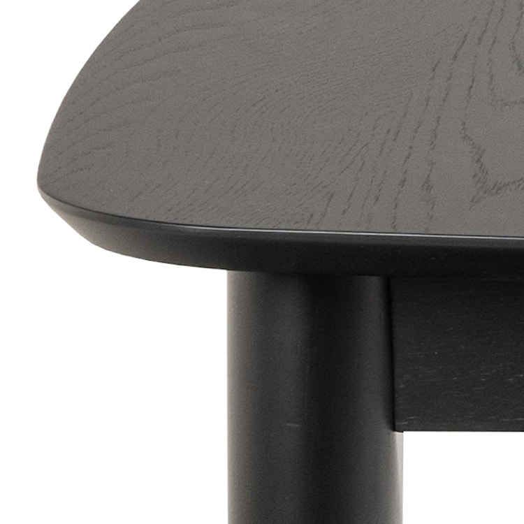 Stół do jadalni Elisma rozkładany fornir dębowy lakierowany czarny 180-219 cm   - zdjęcie 5