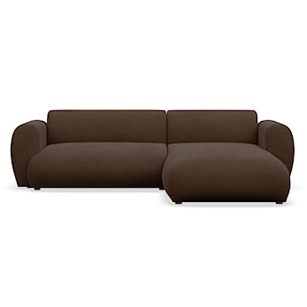 Narożnik z funkcją spania Emia L-kształtny prawostronny brązowy szenil