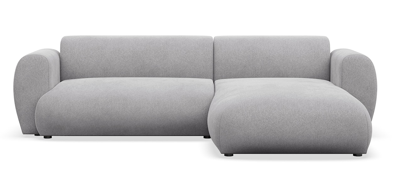 Narożnik z funkcją spania Emia L-kształtny prawostronny szary szenil 