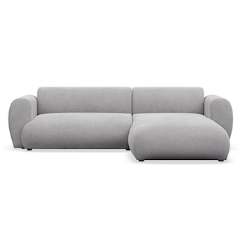 Narożnik z funkcją spania Emia L-kształtny prawostronny szary szenil