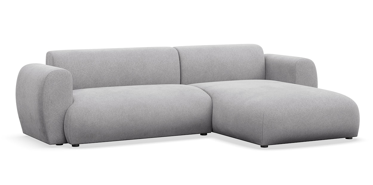 Narożnik z funkcją spania Emia L-kształtny prawostronny szary szenil  - zdjęcie 4