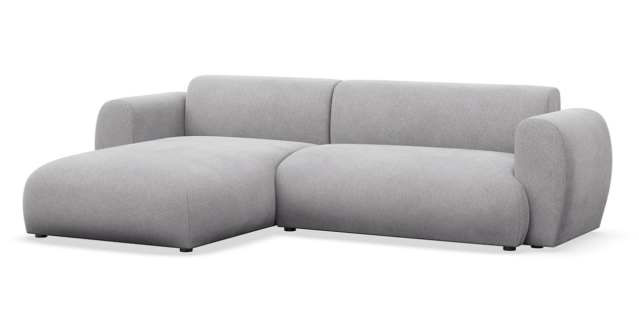 Narożnik z funkcją spania Emia L-kształtny lewostronny szary szenil  - zdjęcie 4