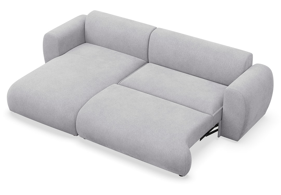 Narożnik z funkcją spania Emia L-kształtny lewostronny szary szenil  - zdjęcie 5