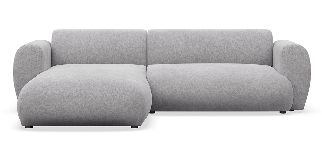 Narożnik z funkcją spania Emia L-kształtny lewostronny szary szenil 