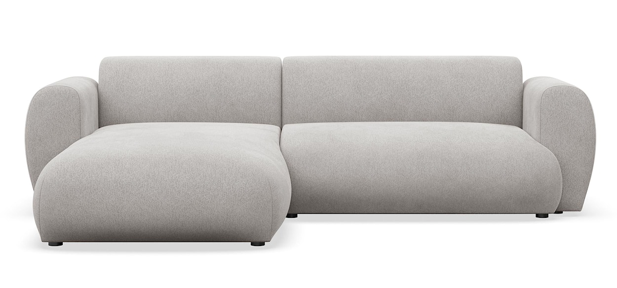 Narożnik z funkcją spania Emia L-kształtny lewostronny jasnoszary szenil 