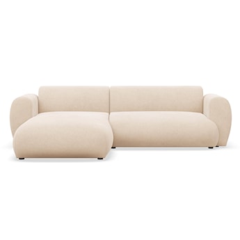 Narożnik z funkcją spania Emia L-kształtny lewostronny jasnobeżowy szenil