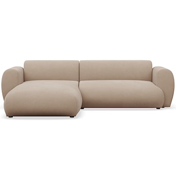 Narożnik z funkcją spania Emia L-kształtny lewostronny beżowy szenil łatwoczyszczący