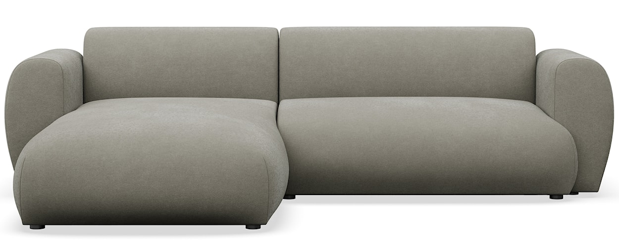 Narożnik z funkcją spania Emia L-kształtny lewostronny jasnoszary szenil łatwoczyszczący 