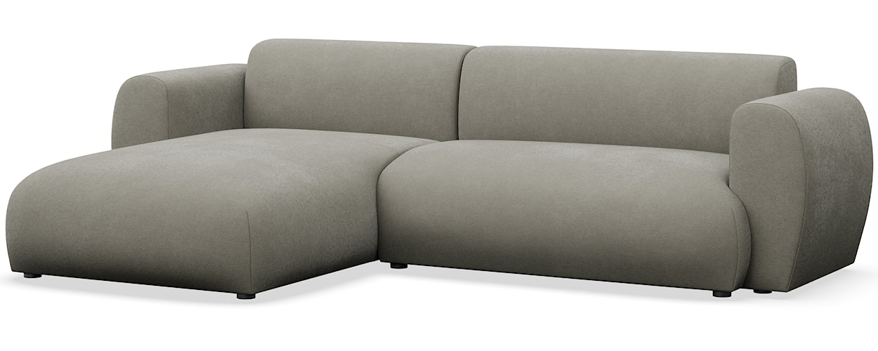 Narożnik z funkcją spania Emia L-kształtny lewostronny jasnoszary szenil łatwoczyszczący  - zdjęcie 5