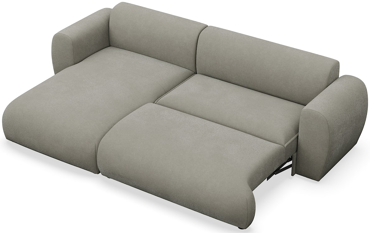 Narożnik z funkcją spania Emia L-kształtny lewostronny jasnoszary szenil łatwoczyszczący  - zdjęcie 3