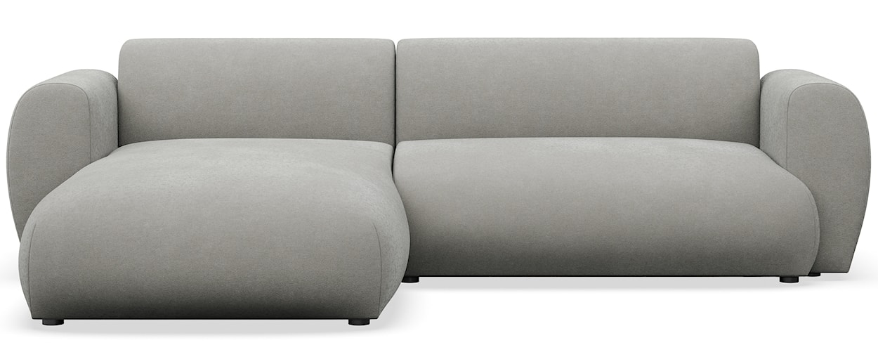 Narożnik z funkcją spania Emia L-kształtny lewostronny jasnoszary szenil łatwoczyszczący 