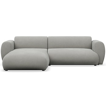 Narożnik z funkcją spania Emia L-kształtny lewostronny jasnoszary szenil łatwoczyszczący