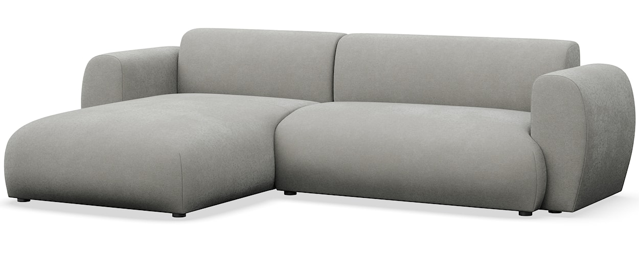 Narożnik z funkcją spania Emia L-kształtny lewostronny jasnoszary szenil łatwoczyszczący  - zdjęcie 5