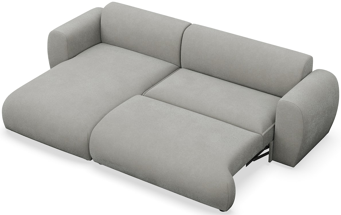 Narożnik z funkcją spania Emia L-kształtny lewostronny jasnoszary szenil łatwoczyszczący  - zdjęcie 3