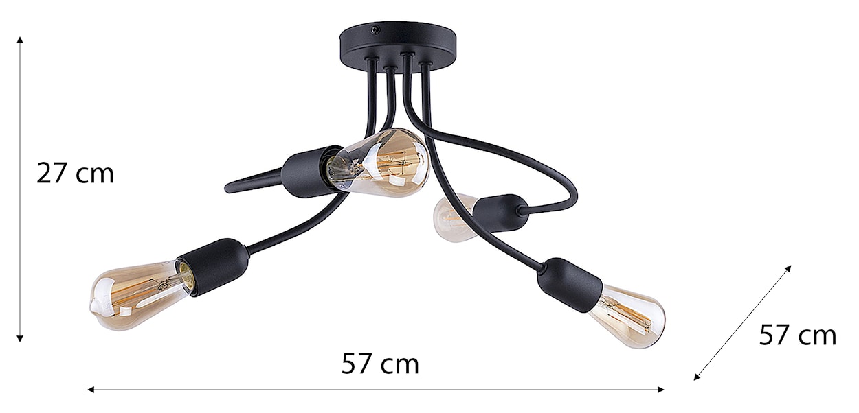 Lampa wisząca Emigur x4 czarna  - zdjęcie 2