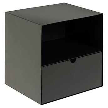 Szafka nocna Emilis prostokątna wisząca z półką i szufladą czarna 30x25x30 cm