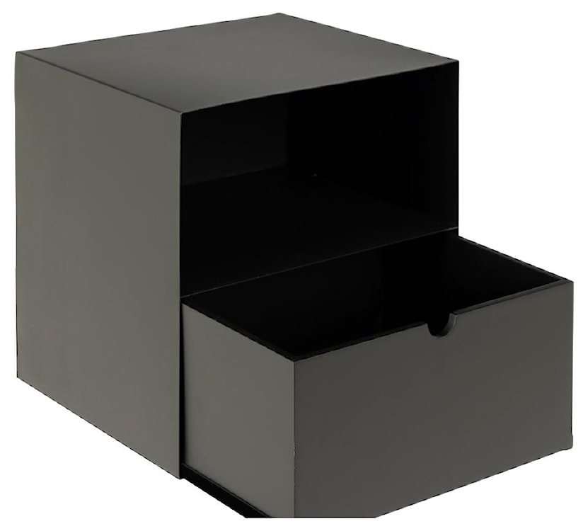 Szafka nocna Emilis prostokątna wisząca z półką i szufladą czarna 30x25x30 cm  - zdjęcie 3