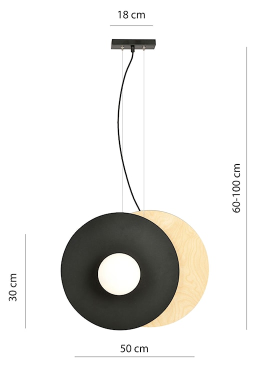 Lampa wisząca Empless czarno-biała x2  - zdjęcie 6