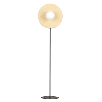 Lampa podłogowa Empless czarno-brązowa z białym kloszem