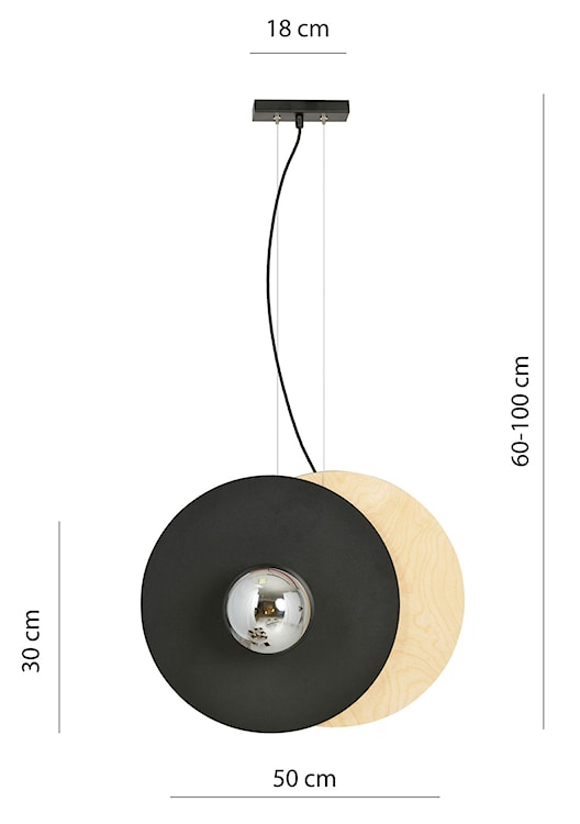 Lampa wisząca Empless czarno-grafitowa x2  - zdjęcie 6